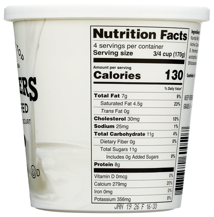 Whole Milk Yogurt, Grass Fed, Plain, 24 oz
