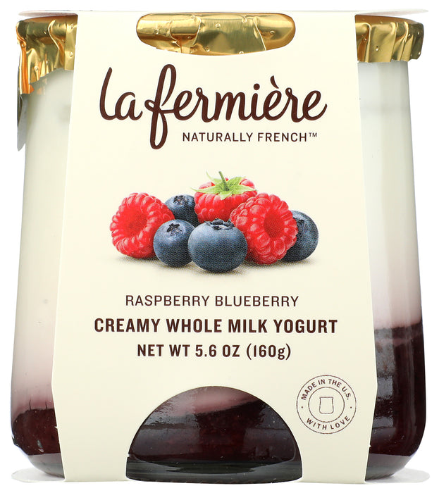 Creamy Whole Milk Yogurt, Raspberry Blueberry, 5.6 oz