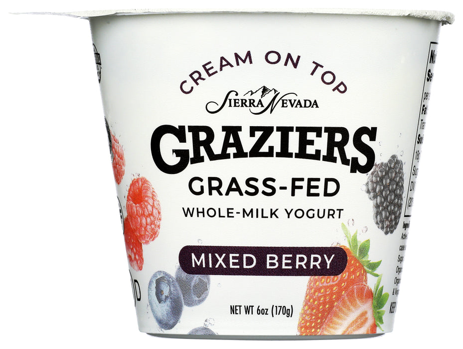 Whole Milk Yogurt, Grass Fed, Mixed Berry, 6 oz