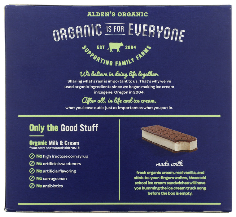 Ice Cream Sandwich, Vanilla, Org, 21.9 fl oz