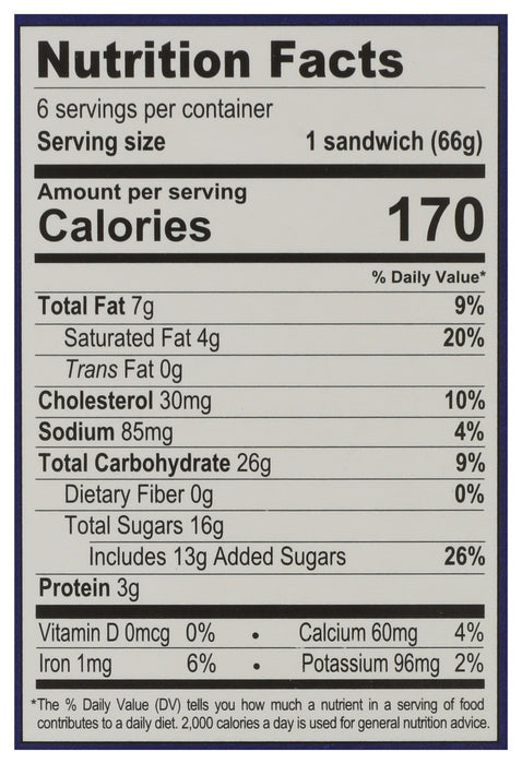 Ice Cream Sandwich, Vanilla, Org, 21.9 fl oz