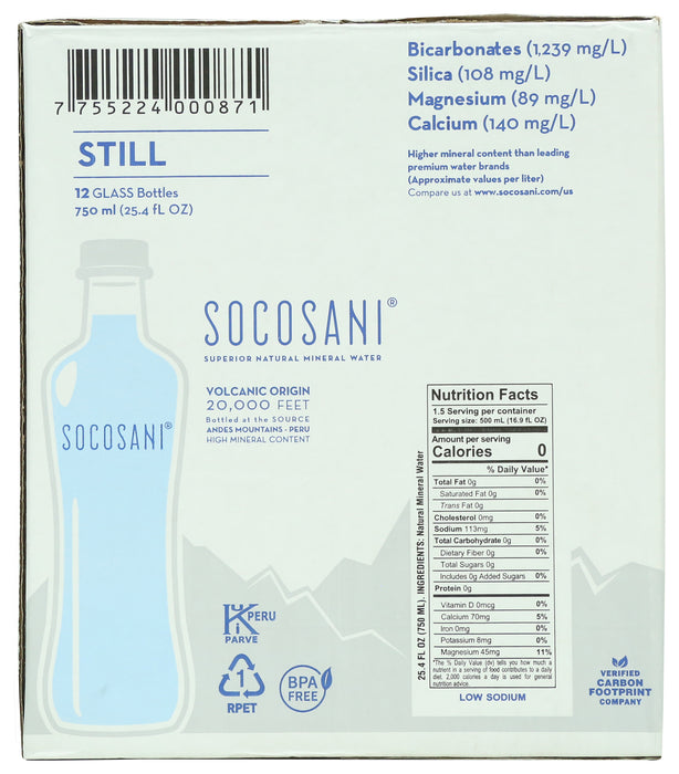 Still Mineral Water, Glass, 750 ml
