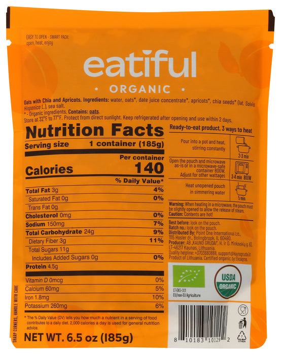 Apricot Cobbler Oats, Ready to Eat, Org, 6.5 oz