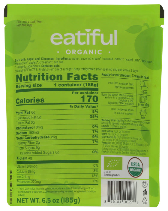 Apple Pie Oats, Ready to Eat, Org, 6.5 oz