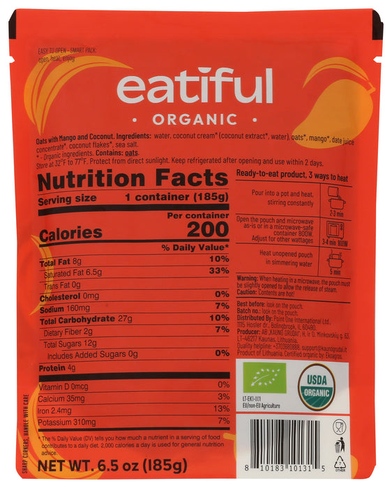Mango Sticky Oats, Ready to Eat, Org, 6.5 oz