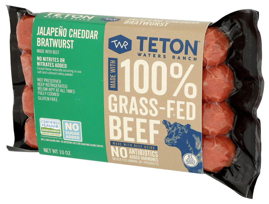Jalapeno Cheddar Bratwurst Sausage, Grassfed NSA ABF, 10 oz