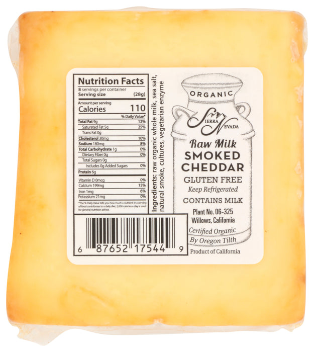 Raw Milk Smoked Cheddar Cheese, Grassfed Org, 8 oz