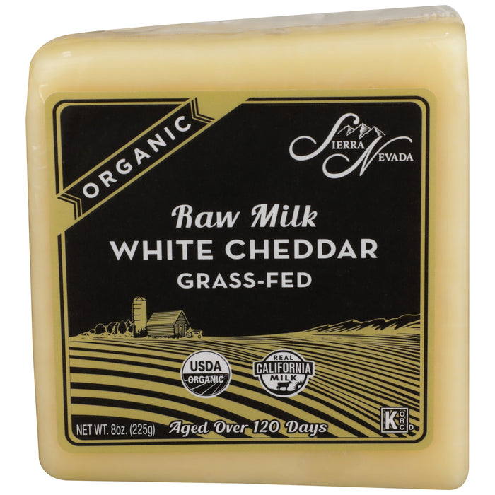 Raw Milk White Cheddar Cheese, Grassfed Org, 8 oz