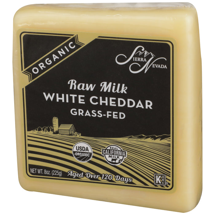 Raw Milk White Cheddar Cheese, Grassfed Org, 8 oz