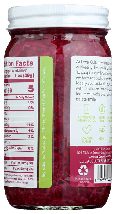 Beet and Fennel Sauerkraut, Org, 16 fl oz