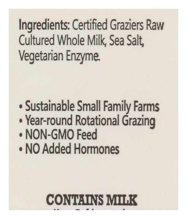 Raw Medium Cheddar Cheese, Grassfed, 16 oz