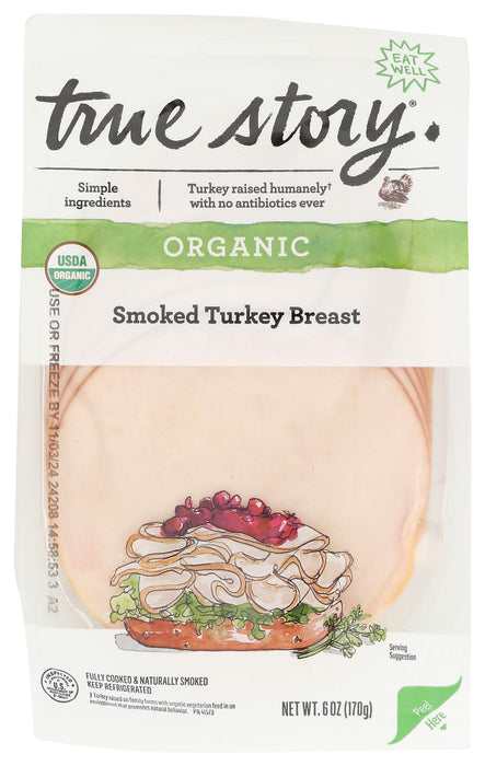 Smoked Turkey Breast Sliced, Org, 6 oz