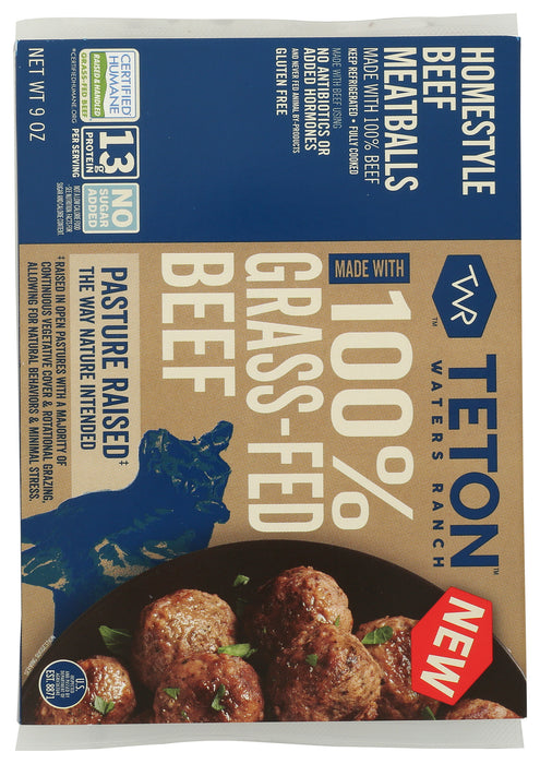Home Style Beef Meatballs, Pasture Raised ABF, 9 oz