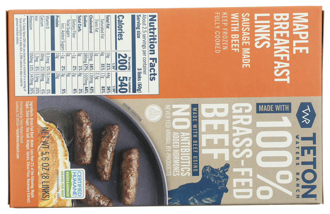 Maple Breakfast Sausage w/ Beef, Grassfed ABF, 5.6 oz