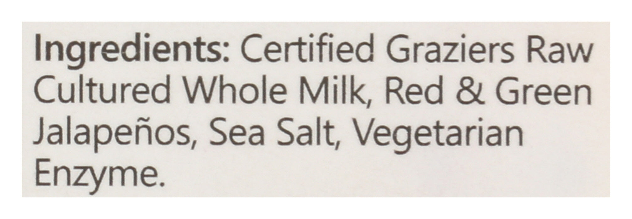 Raw Jalapeno Jack Cheese, Grassfed, 8 oz