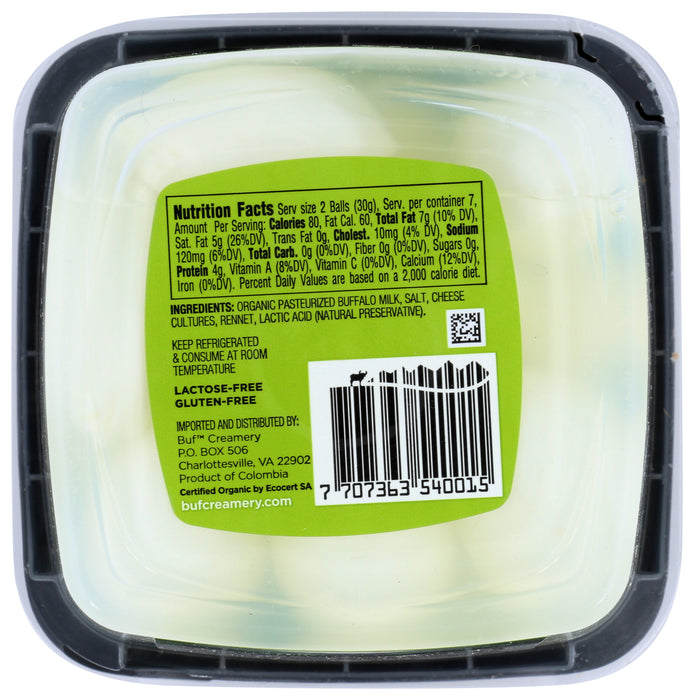 Mozzarella di Bufala Ciliegine, Petite Balls, Org, 7 oz