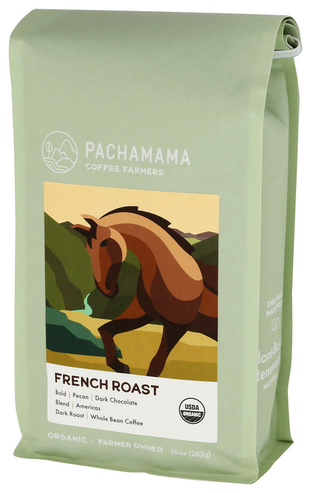 French Roast Whole Bean Coffee, Org, 10 oz