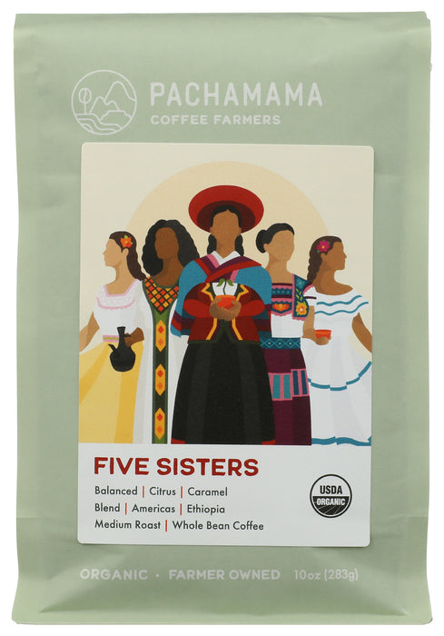 Five Sisters Whole Bean Coffee, Org, 10 oz