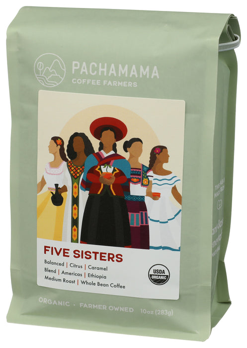 Five Sisters Whole Bean Coffee, Org, 10 oz