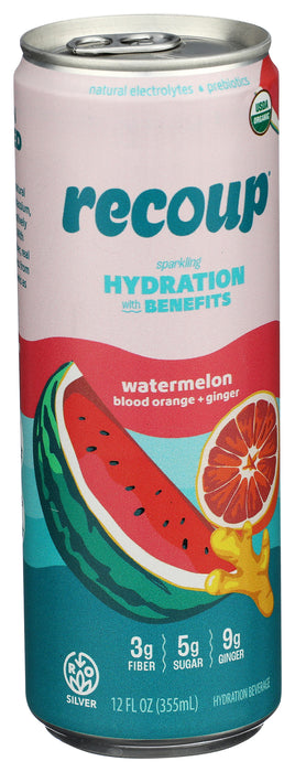 Sparkling Hydration, Watermelon Orange Ginger, Reg Org, 12 fl oz