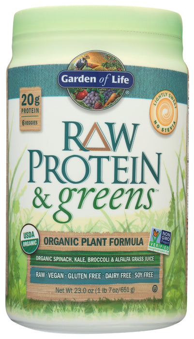 Raw Protein & Green, Lightly Sweet, 650 g