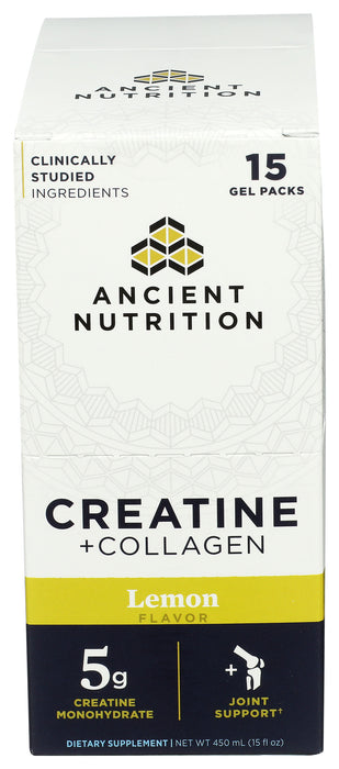Creatine + Collagen, Lemon, 15 gel pk/15 fl oz