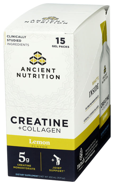 Creatine + Collagen, Lemon, 15 gel pk/15 fl oz