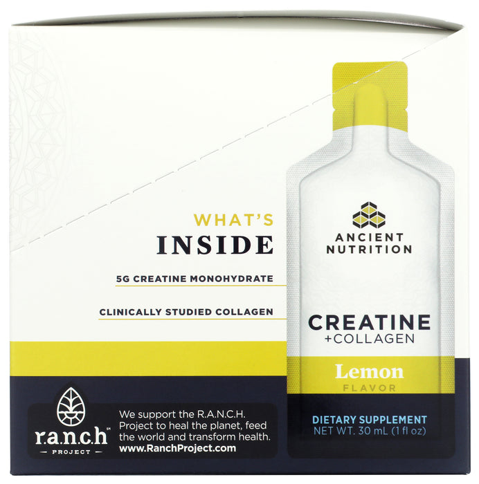 Creatine + Collagen, Lemon, 15 gel pk/15 fl oz