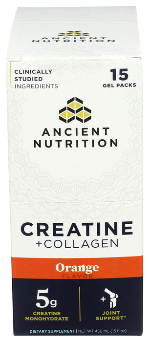 Creatine + Collagen, Orange, 15 gel pk/15 fl oz