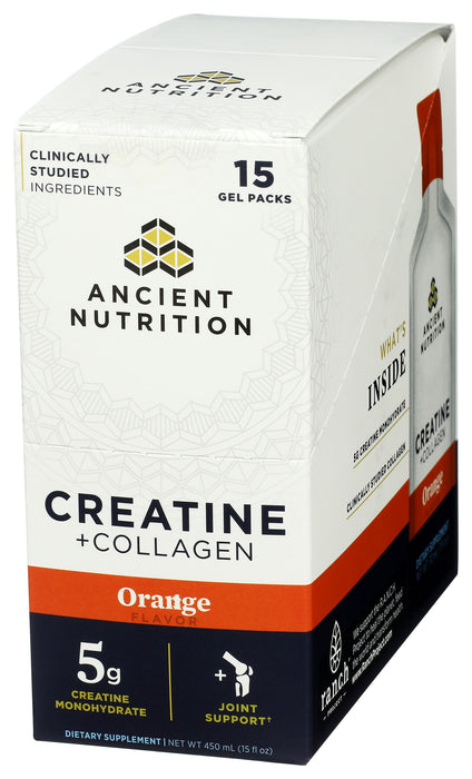 Creatine + Collagen, Orange, 15 gel pk/15 fl oz
