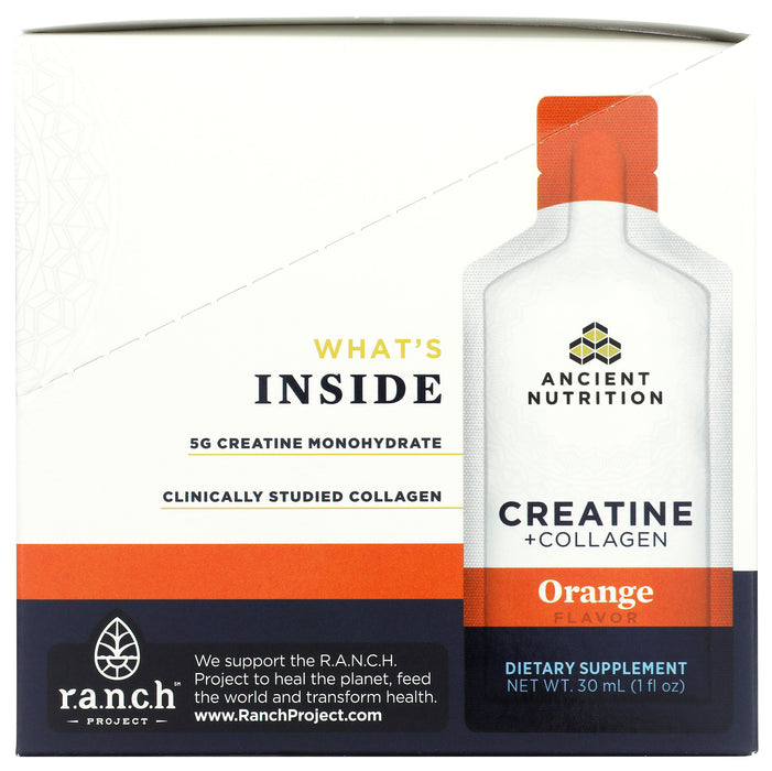 Creatine + Collagen, Orange, 15 gel pk/15 fl oz