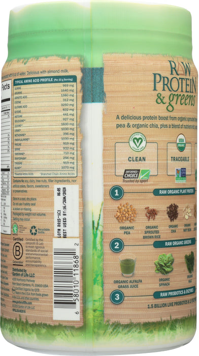 Raw Protein & Green, Lightly Sweet, 650 g