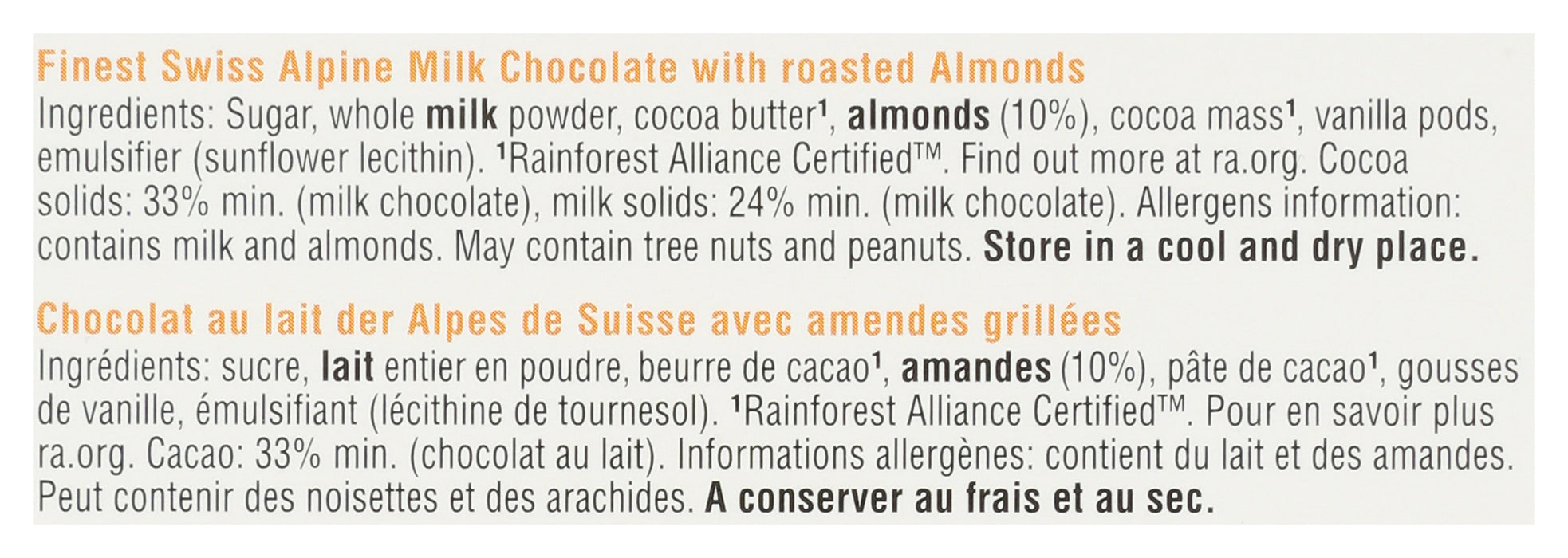 Alpine Milk Chocolate w/ Almonds Bar, 3 oz
