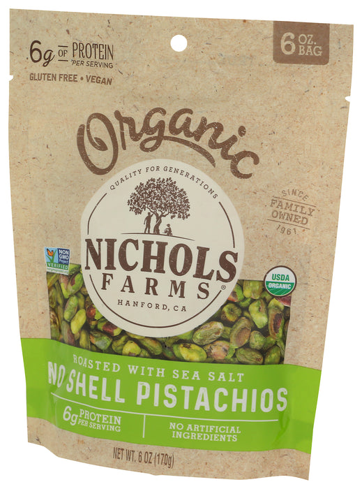 No Shell Pistachios, Roasted Sea Salt, Org, 6 oz