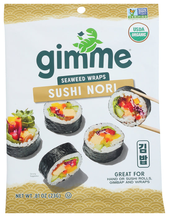 Seaweed Wraps Sushi Nori, Org, 0.81 oz