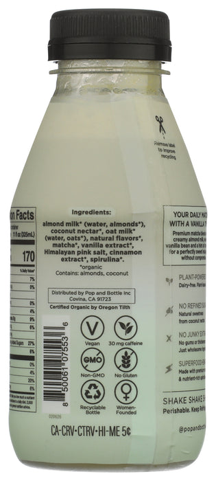 Matcha Vanilla Bean Almond Latte, Org, 11 fl oz