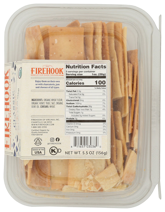Artisan Baked Cracker, Sea Salt, Org, 5.5 oz