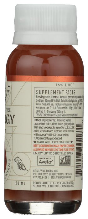Caffeine Free Energy Shot, Ketones & Ginseng, 2 fl oz