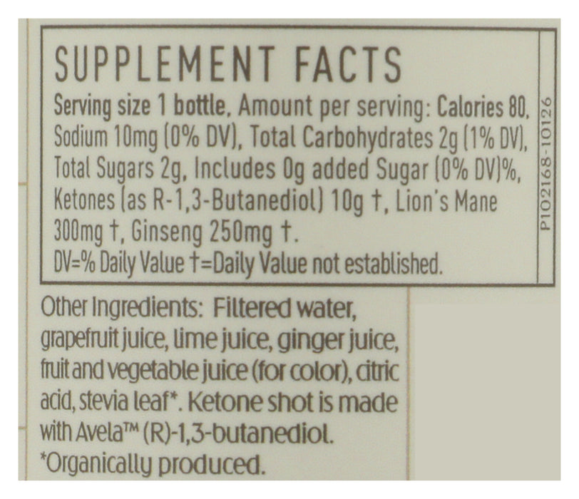 Caffeine Free Energy Shot, Ketones & Ginseng, 2 fl oz