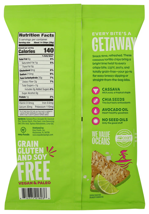 Cassava Tortilla Chips, Laidback Lime, 5 oz