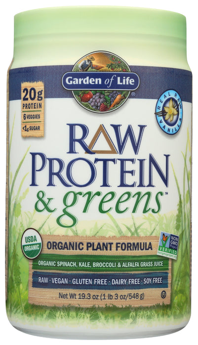 Raw Protein & Greens, Vanilla, 550 g