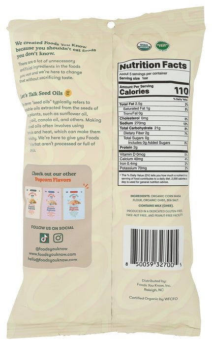 Tortilla Dip Chips, Sea Slat, No Seed Oil Org, 5 oz