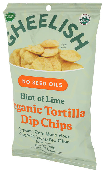 Tortilla Dip Chips, Hint of Lime, No Seed Oil Org, 5 oz