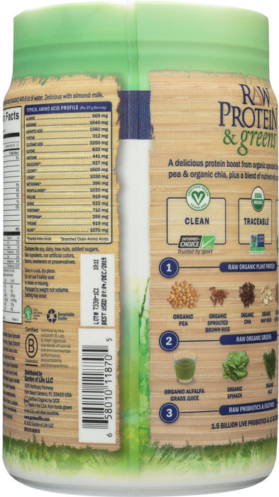 Raw Protein & Greens, Vanilla, 550 g