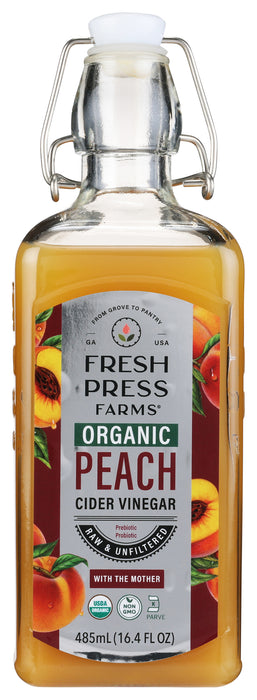 Peach Cider Vinegar, Raw w/ Mother, Org, 16.4 fl oz