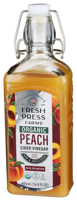 Peach Cider Vinegar, Raw w/ Mother, Org, 16.4 fl oz