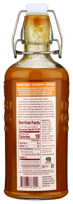 Peach Cider Vinegar, Immunity Boost, Org, 16.4 fl oz