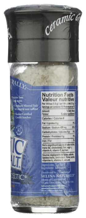Light Grey Celtic Salt Grinder, 3 oz
