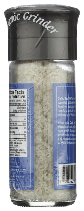 Light Grey Celtic Salt Grinder, 3 oz