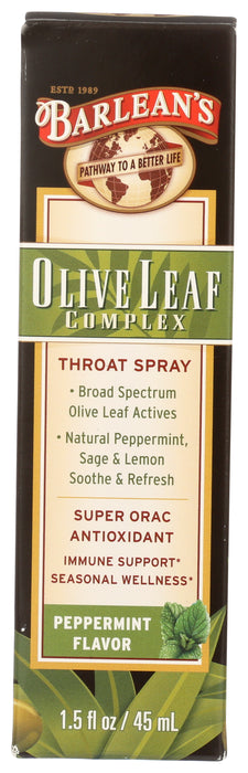 Olive Leaf Complex Throat Spray, Peppermint, 1.5 fl oz